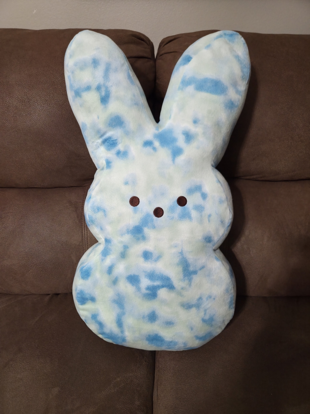 Blue Tie-Dye Bunny Plush Decorative Pillow